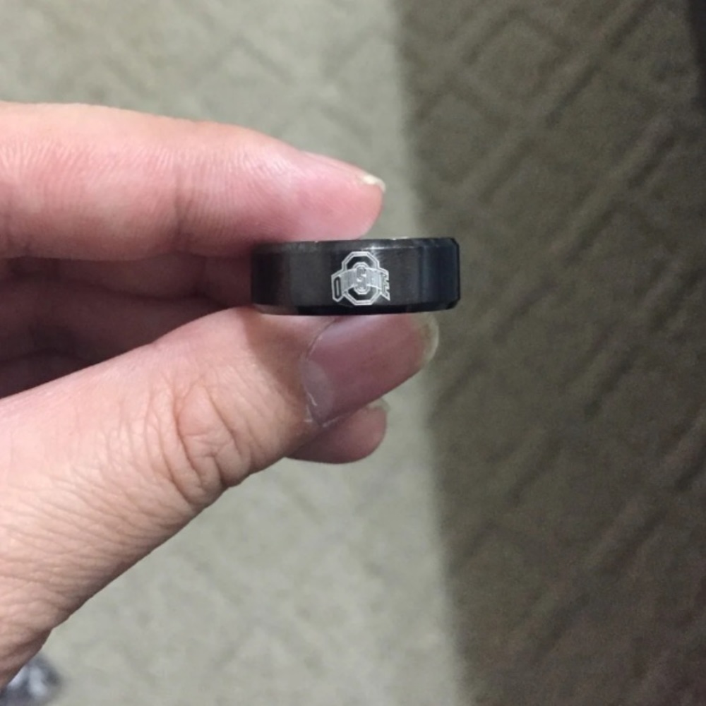 Ohio State Buckeyes Black Titanium Steel Ring - Picture 3 of 3